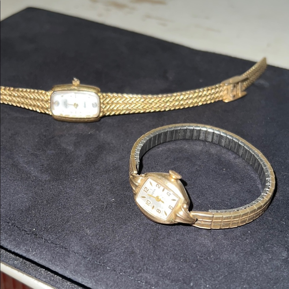 2 vintage Gold plated Women's Watch Bulova Jules Jurgensen untested